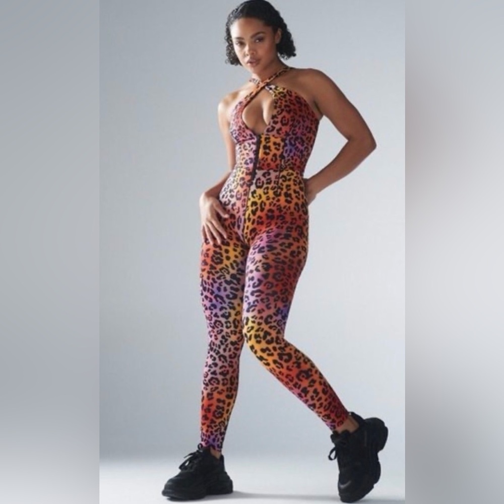 Savage x Fenty Rhianna Hotline rainbow leopard jumpsuit Sz 2X